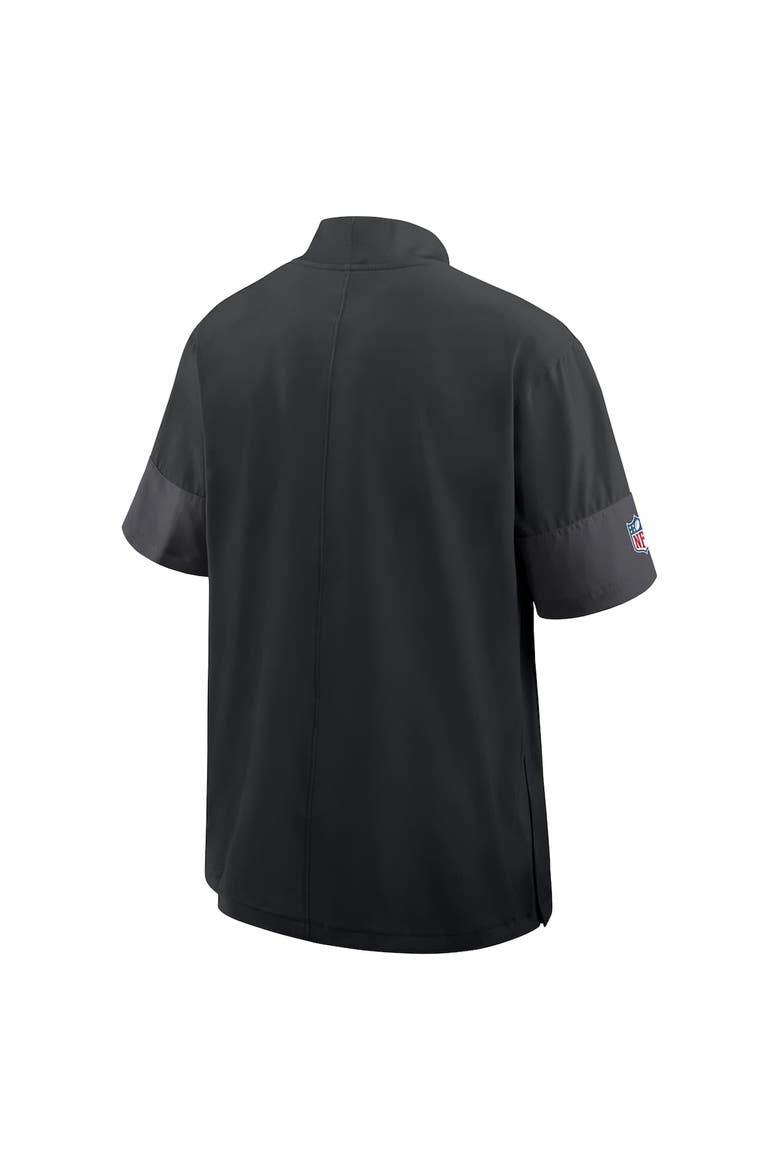 Men's Nike Black Detroit Lions Sideline Short Sleeve Quarter-Zip Performance Coach Jacket, Alternate, color, Black