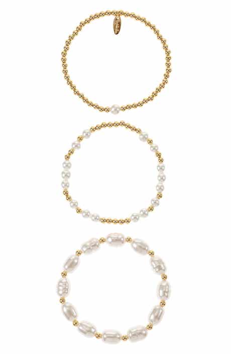 Set of 3 Imitation Pearl Stretch Bracelets