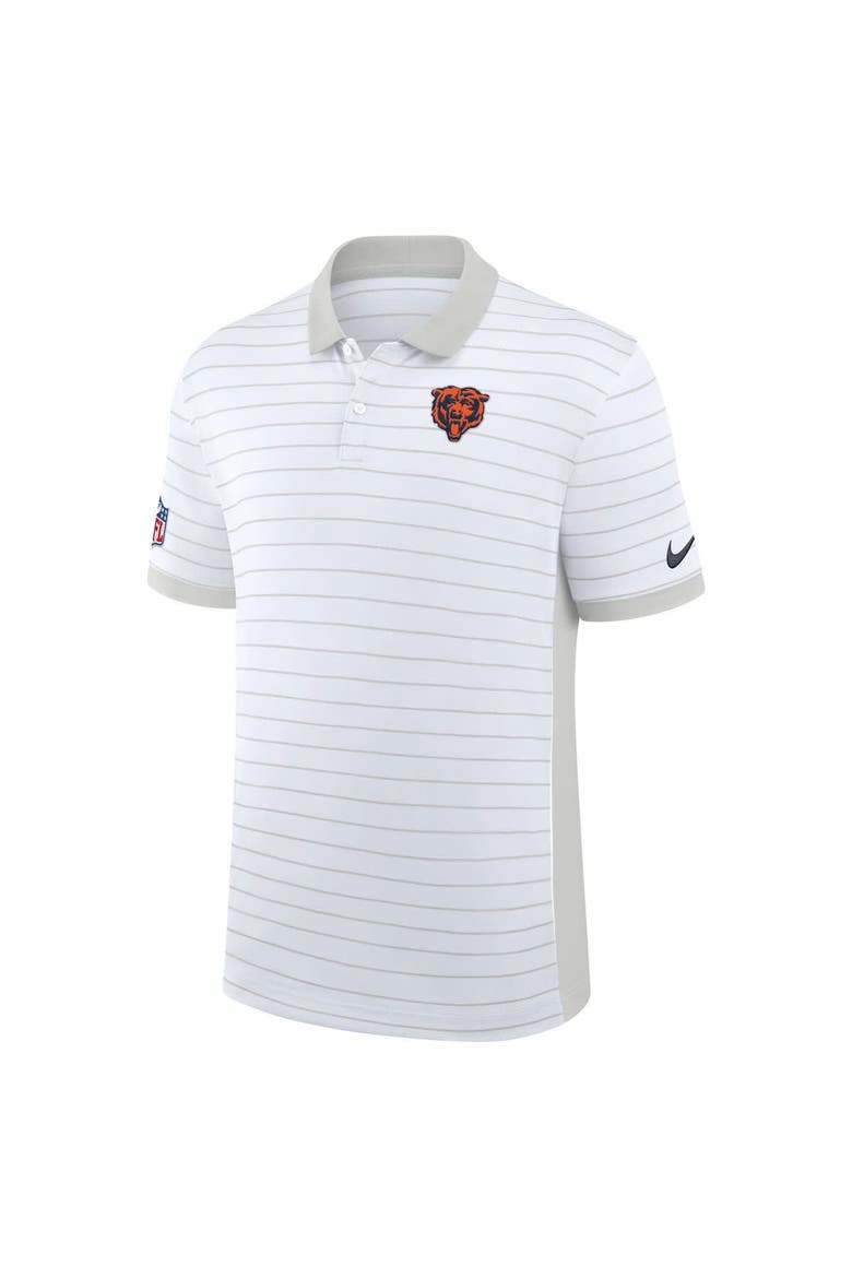 Men's Nike White Chicago Bears Sideline Victory Stripe Dri-FIT Polo, Alternate, color, White