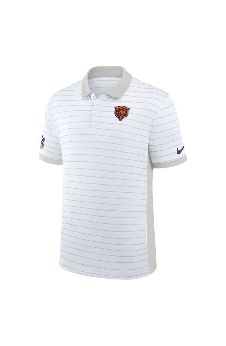 Nike Men's Nike White Chicago Bears Sideline Victory Stripe Dri-FIT Polo, Alternate, color, White
