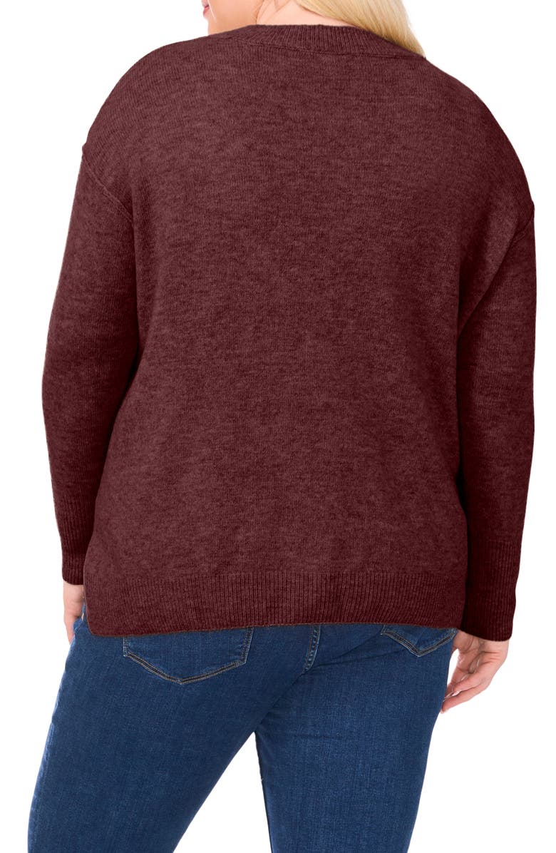 Vince Camuto Star Crewneck Sweater, Alternate, color, Port
