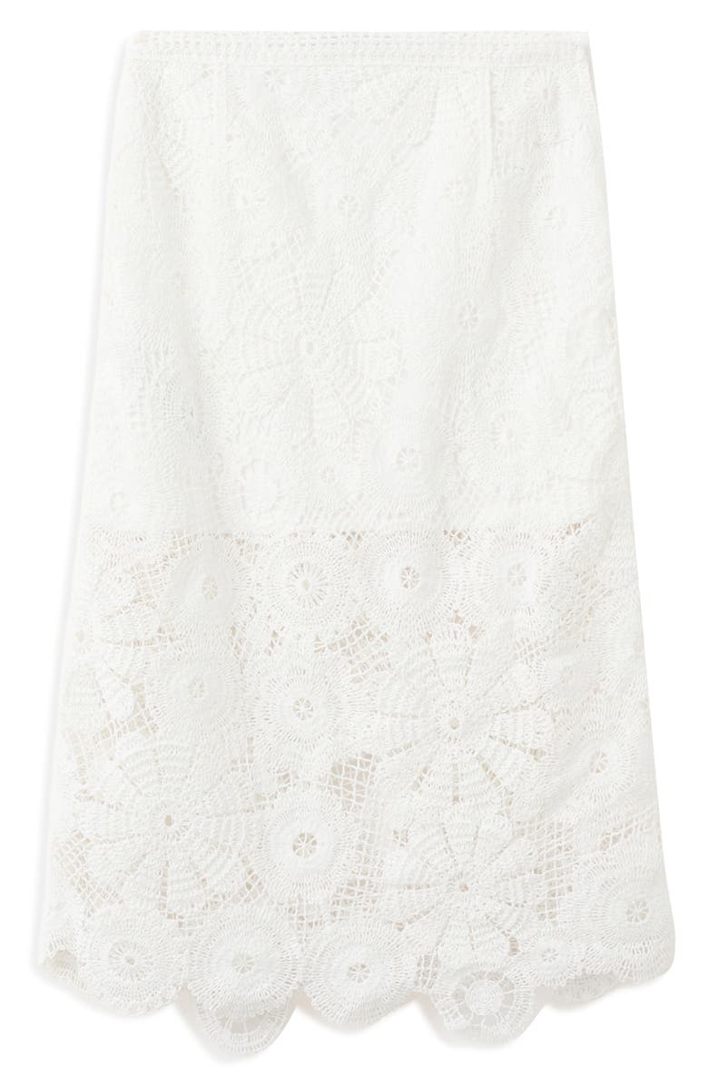MANGO Lace Midi Skirt, Main, color, Off White
