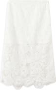 MANGO Lace Midi Skirt