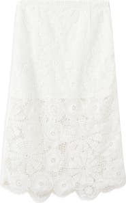 MANGO Lace Midi Skirt