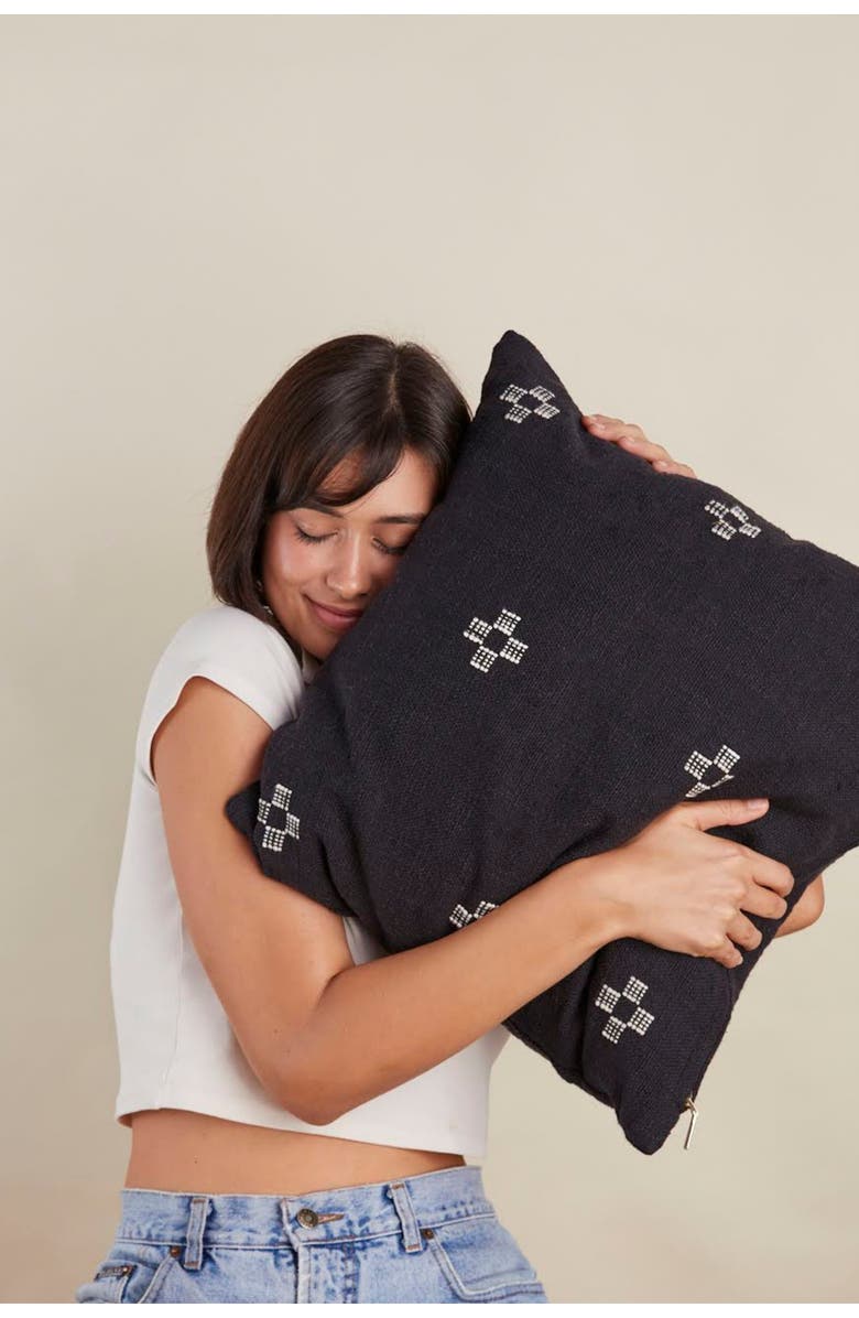 Pillowpia Marguerite Pillow Cover, Alternate, color, Black