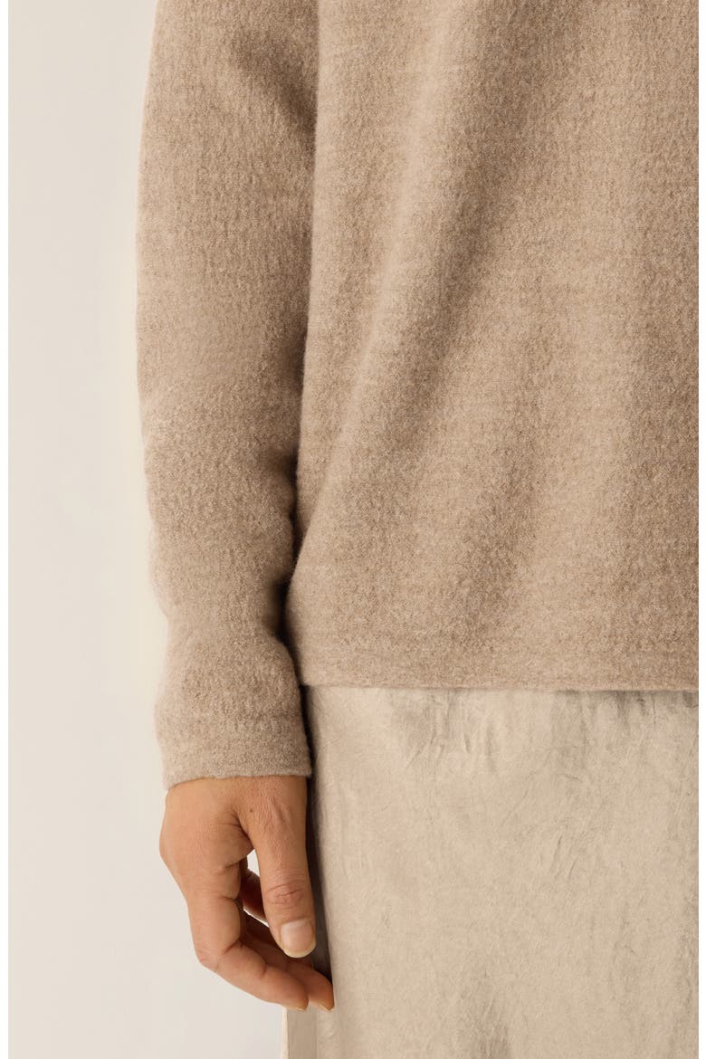 Relaxed Fit Wool Felt Sweater, Alternate, color, BISCUIT