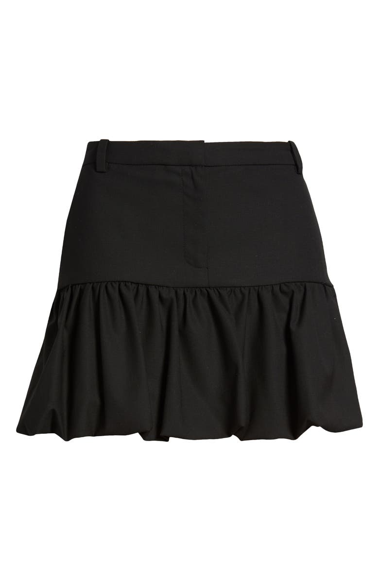 MANGO Tom Bubble Hem Miniskirt, Alternate, color, Black
