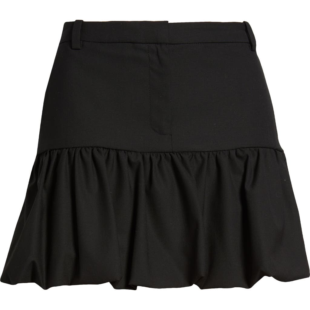 Mango Tom Bubble Hem Miniskirt In Black