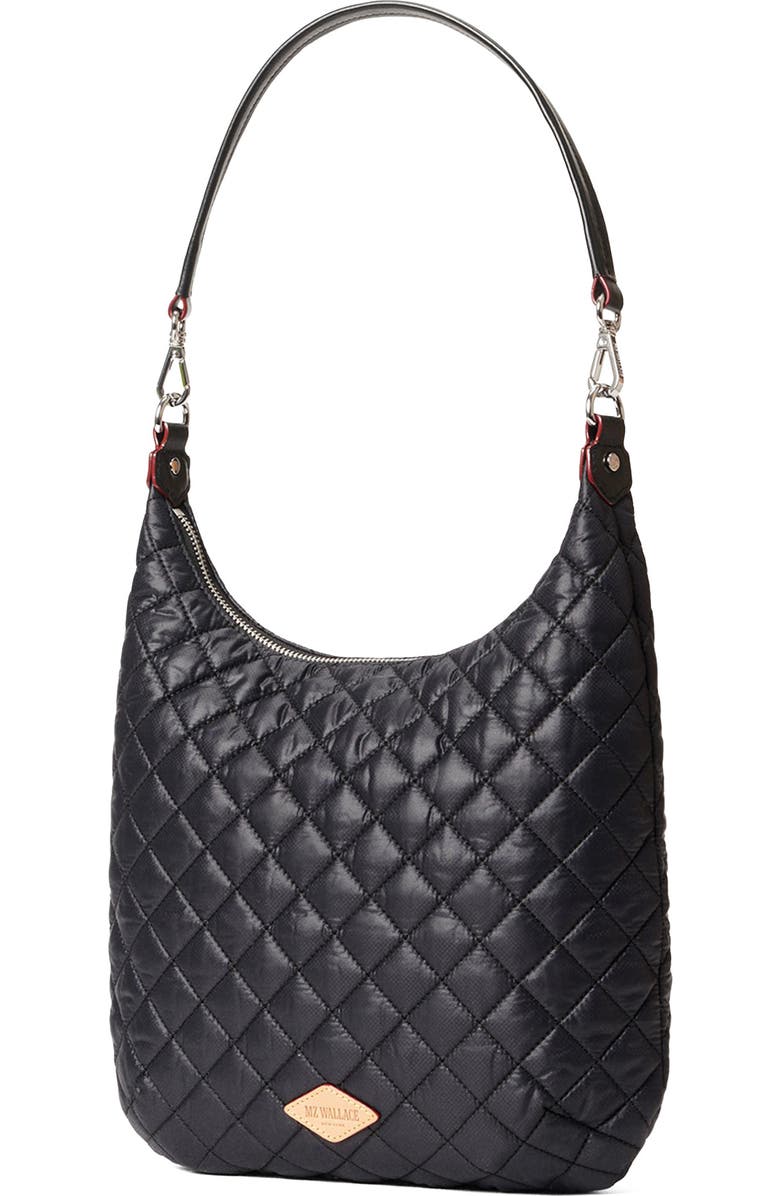MZ Wallace Crosby Sienna Quilted Nylon Shoulder Bag, Alternate, color, Black