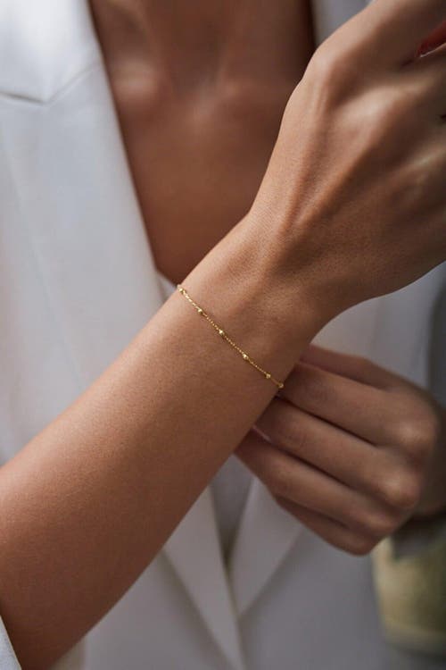 Spero London Fine Beaded Chain Bracelet Satellite In Gold
