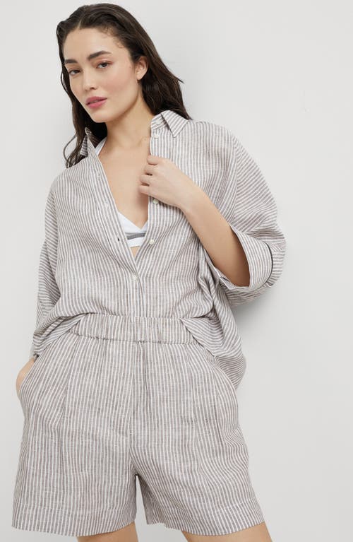 Brunello Cucinelli Linen Shirt In Gray