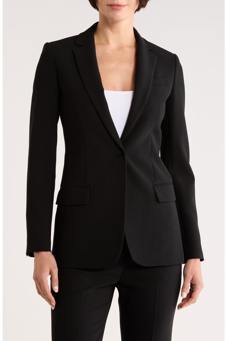 Staple Crepe Blazer, Main, color, BLACK