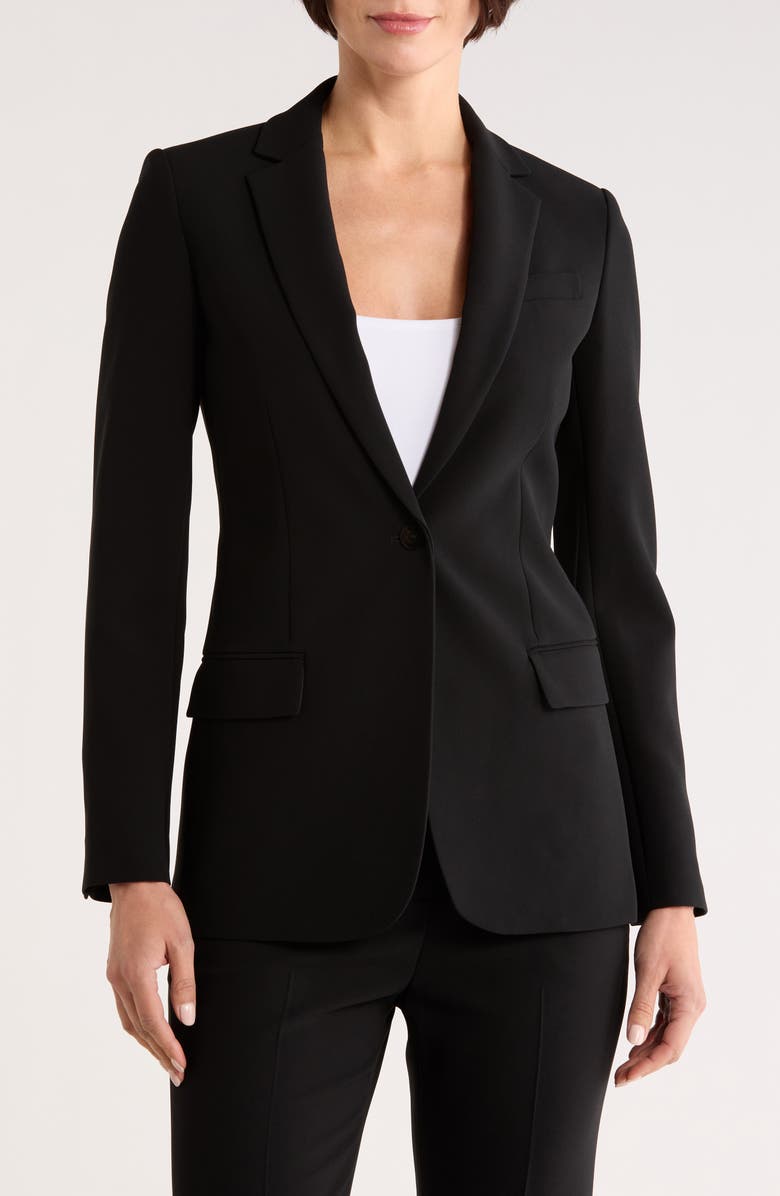 Theory Staple Crepe Blazer, Main, color, Black