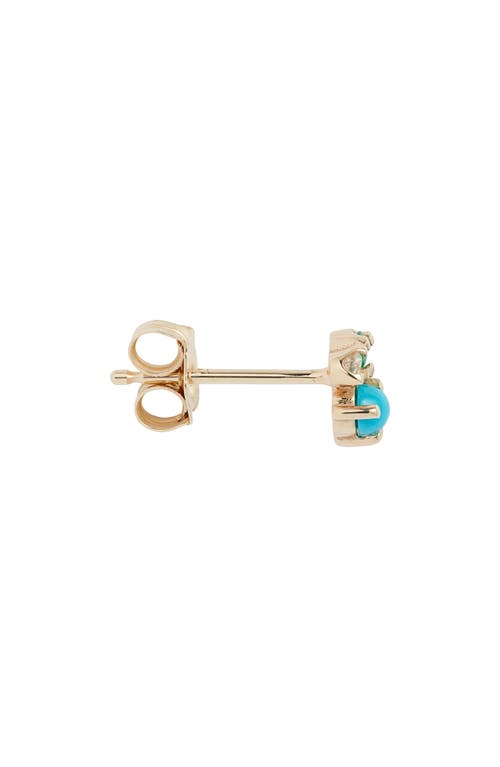 Zoë Chicco 14k Gold Turquoise, Emerald & Diamond Stud Earrings
