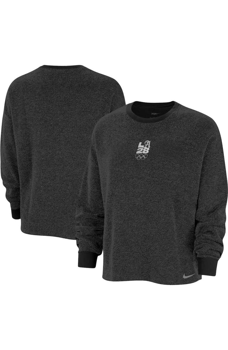 Nike Women's Nike  Charcoal LA28 Summer Olympics Yoga Oversized Pullover Sweatshirt, Main, color, Charcoal