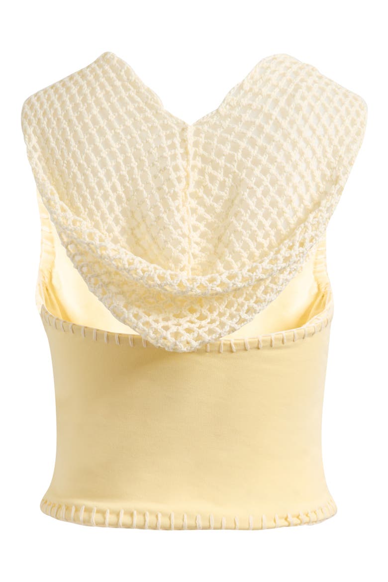 Beaded Hooded Halter Top, Alternate, color, YELLOW