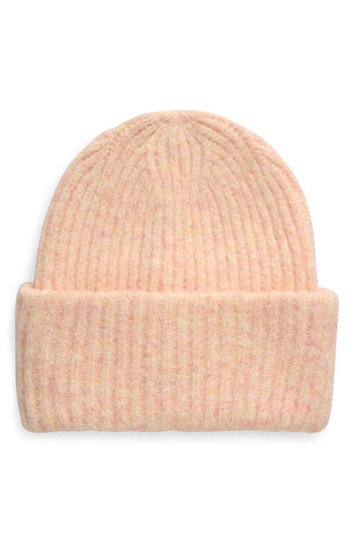 NATASHA Rib Cuff Beanie in Peach 