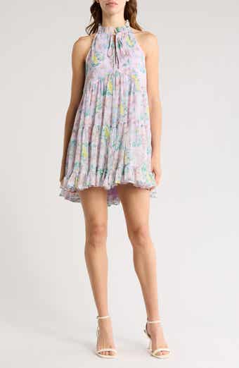 Washed Floral Print Minidress