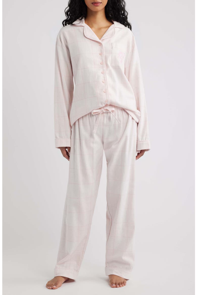 Classic Brushed Cotton Flannel Pajamas, Main, color, PINK