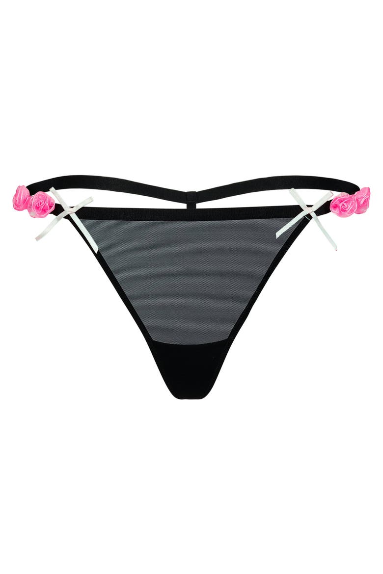 Rosamund G-String Panties, Main, color, Floral black