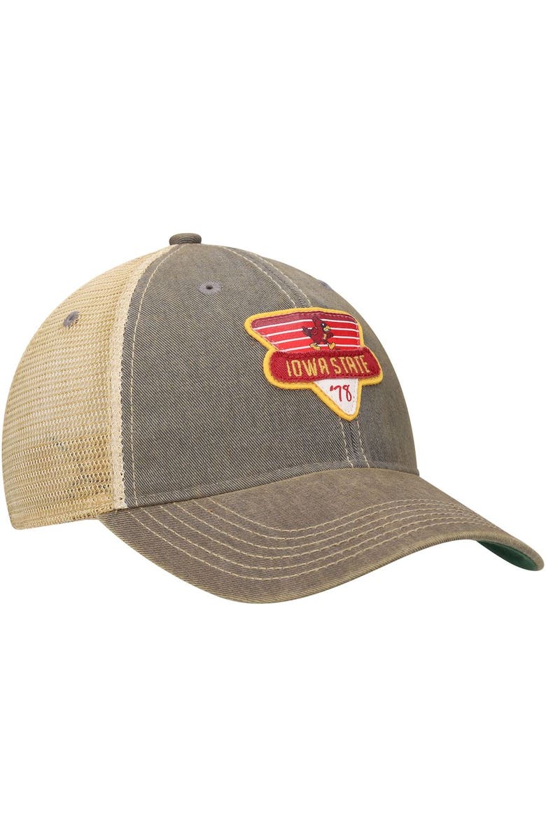 LEGACY ATHLETIC Men's Gray Iowa State Cyclones Legacy Point Old Favorite Trucker Snapback Hat, Alternate, color,