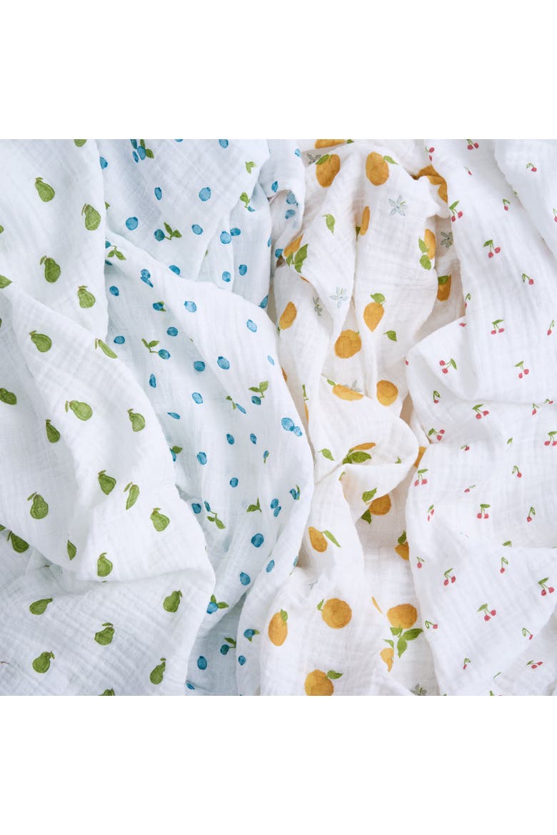 Boutique 4-Pack 100% Organic Cotton Muslin Swaddles, Alternate, color, Fresh Fruit