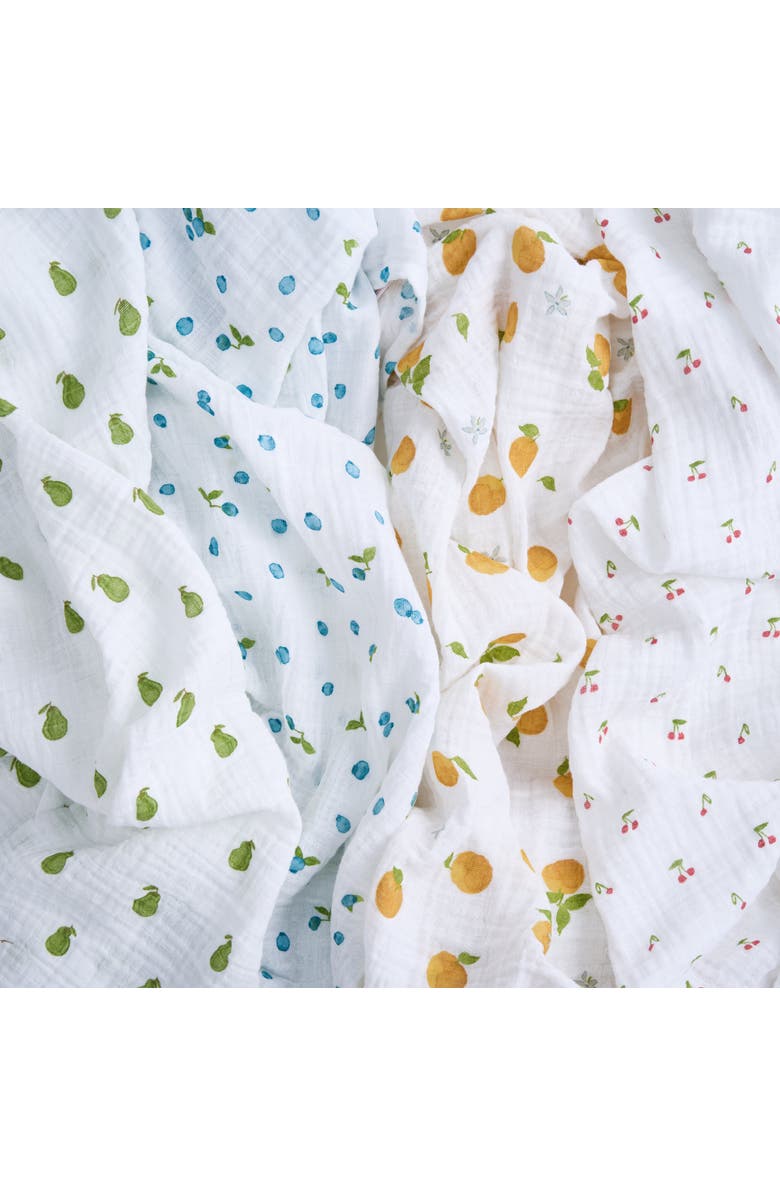 aden + anais 4-Pack 100% Organic Cotton Muslin Swaddles, Alternate, color, Fresh Fruit