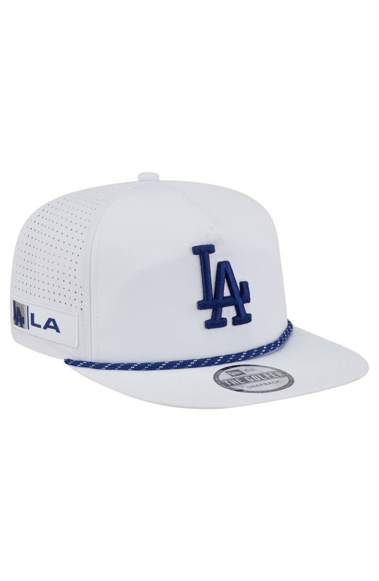 New Era Men's New Era White Los Angeles Dodgers Perforated Golfer Snapback Hat, Main, color, 