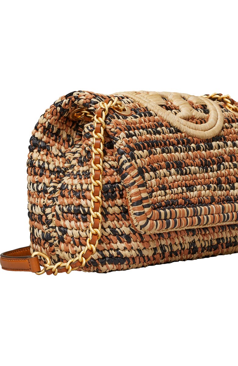 Tory Burch Fleming Raffia Crossbody Bag, Alternate, color,