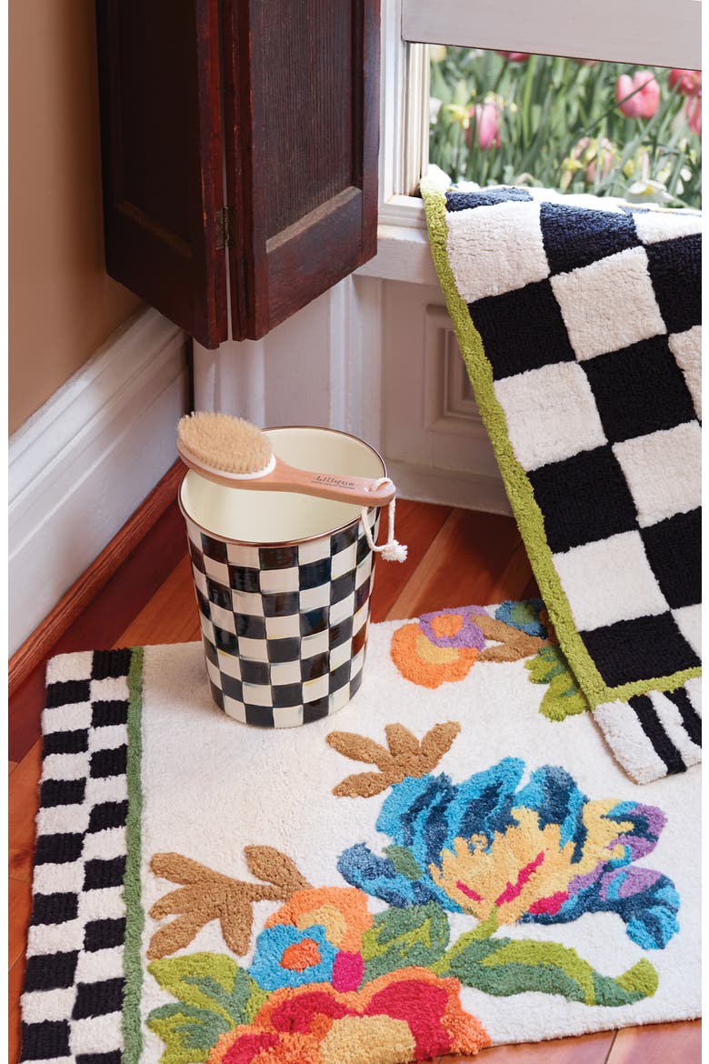 Flower Market Bath Rug, Alternate, color, WHITE MULTI