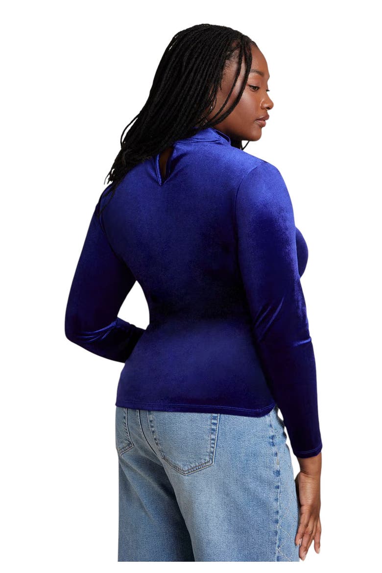 Velvet Mockneck Top, Alternate, color, MYSTIC PURPLE