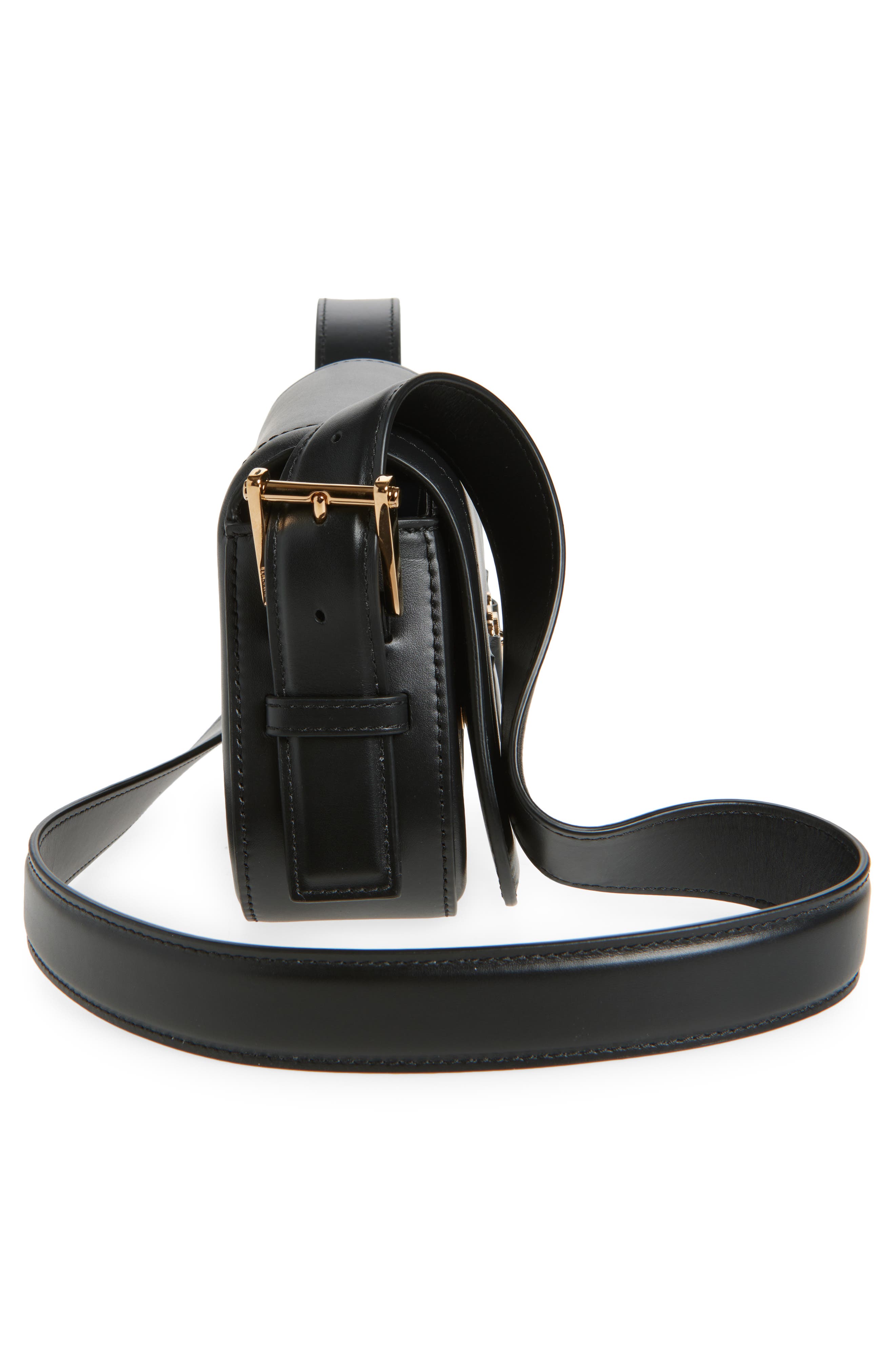 Versace Medusa Leather Shoulder Bag, Alternate, color, Black-Versace Gold