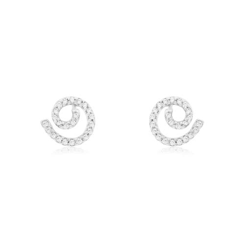 The Lovery Fine Jewelry Diamond Swirl Stud Earrings In Metallic