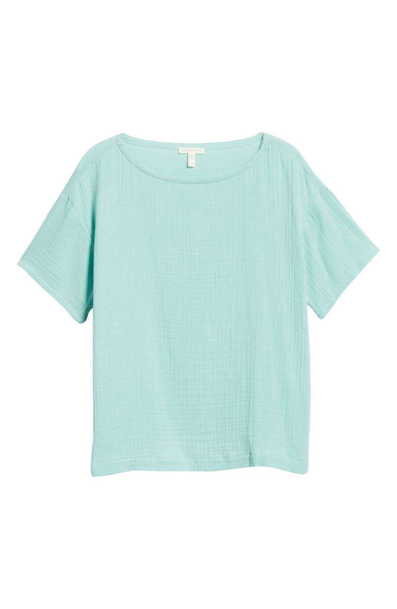 Eileen Fisher Boat Neck Boxy Organic Cotton Top, Alternate, color, Calypso