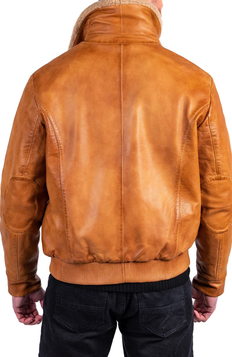 Comstock & Co. Captain Lambskin Leather Jacket, Alternate, color, 