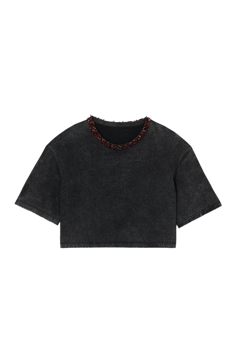 SANDRO Cropped beaded T-shirt, Alternate, color, 
