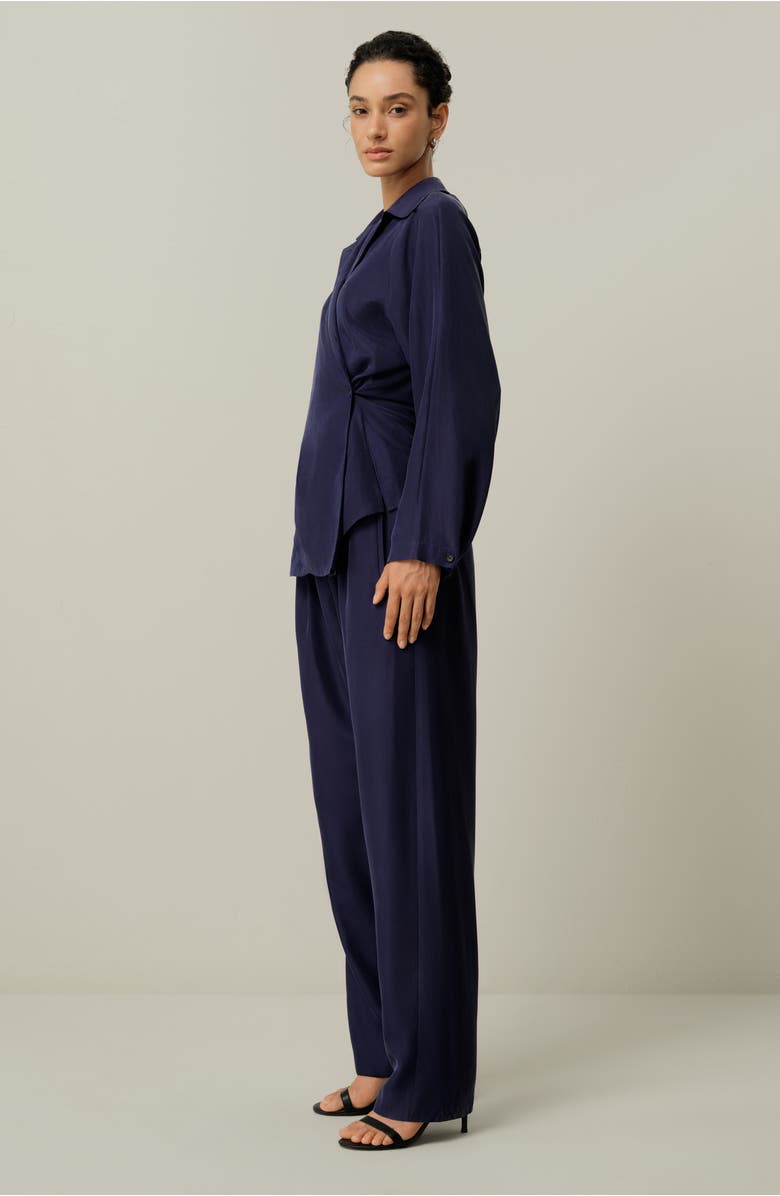 Lilysilk Multipositional Silk Habotai Shirt, Alternate, color, Blueberry