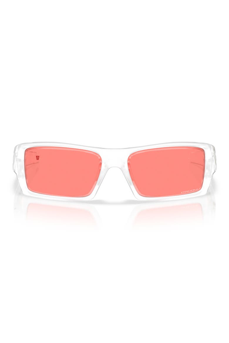 60mm Rectangular Sunglasses, Main, color, CLEAR/ CORAL