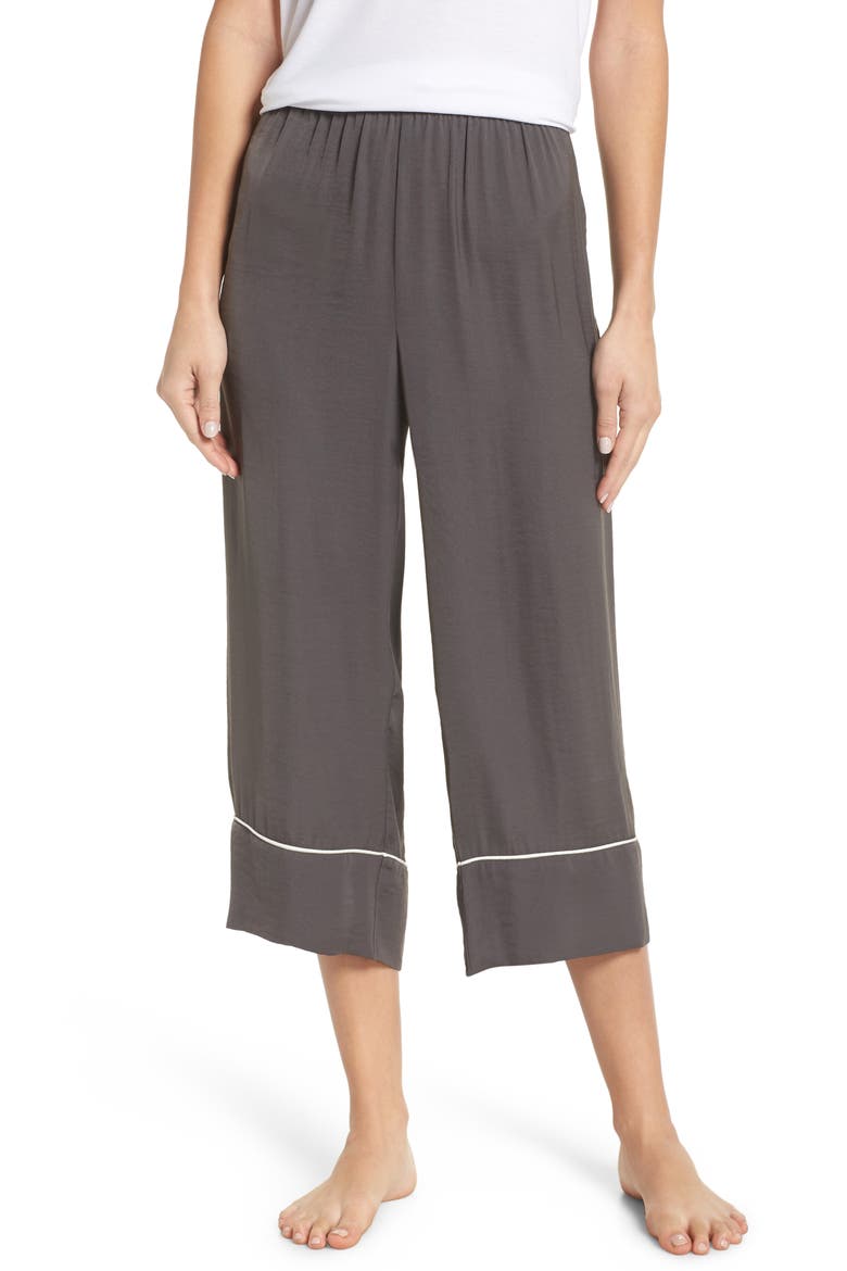 Satin Pajama Pants (Nordstrom Exclusive), Main, color, GREY PAVEMENT