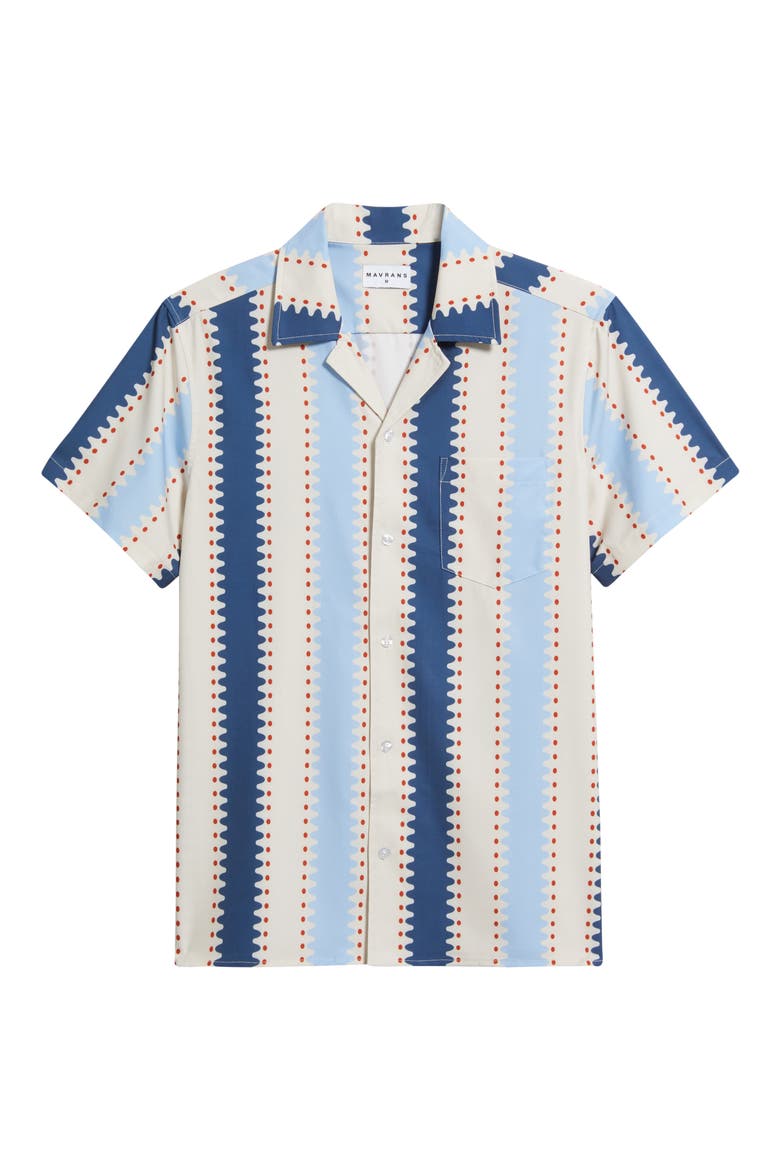 Strike a Match Print Weekend Camp Shirt, Alternate, color, BLUE