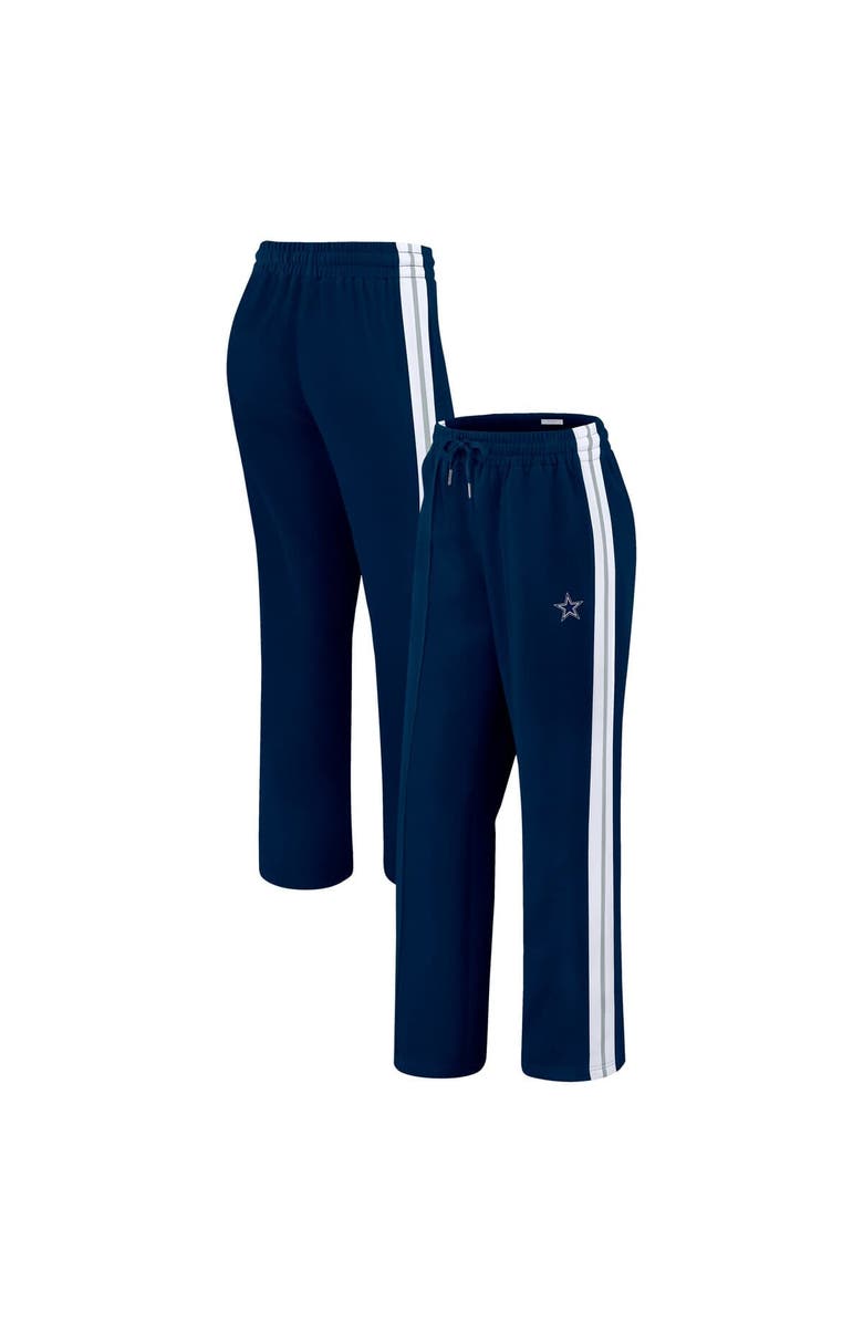 WEAR by Erin Andrews Women's WEAR by Erin Andrews Navy Dallas Cowboys Color-Block Straight Leg Pants, Main, color, Navy