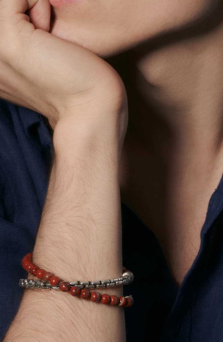 John Hardy Men's Red Bead & Box Chain Bracelet, Alternate, color, 