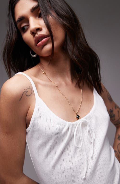 Topshop Pointelle Cotton Minidress In White