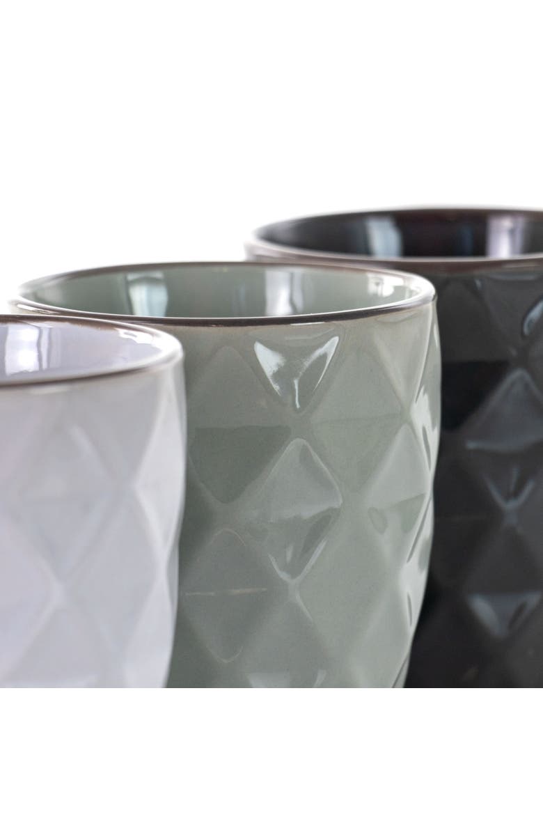 Elama Diamond Waves 6-Piece 12 oz. Mug Set with Stand, Alternate, color, White