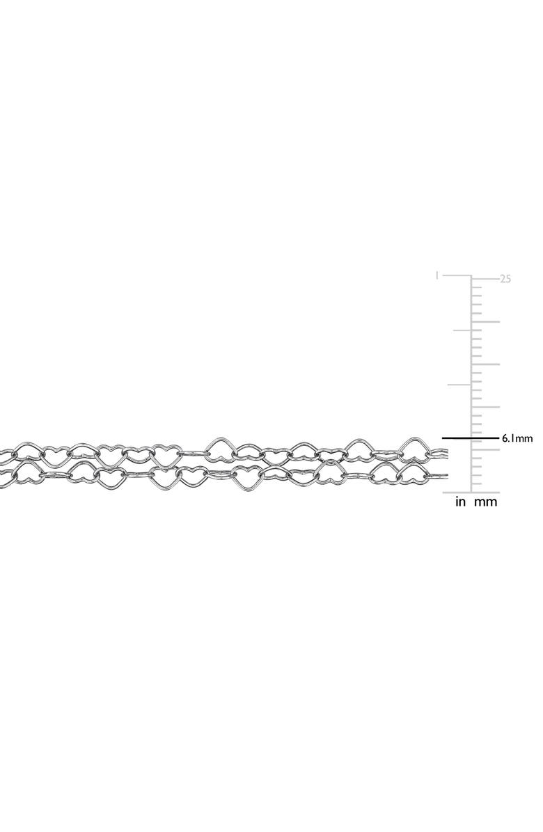 DELMAR Heart Link Double Strand Bracelet, Alternate, color, Silver