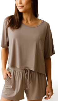 Kindred Bravely Aria Casual Cropped Short Sleeve Top