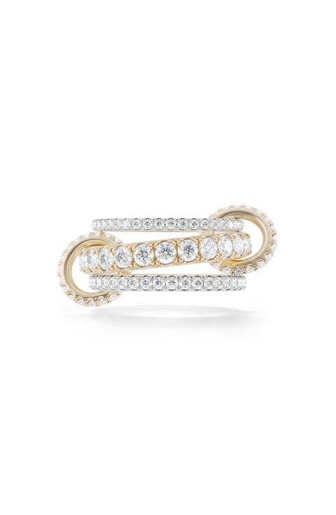 Junia Diamond Pavé Linked Stack Ring