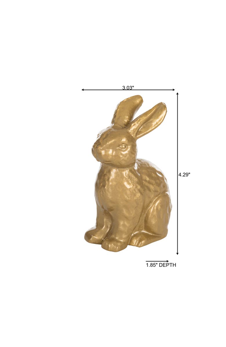 Transpac Iron Bunny Gold for Spring Home Decor, Alternate, color, Gold