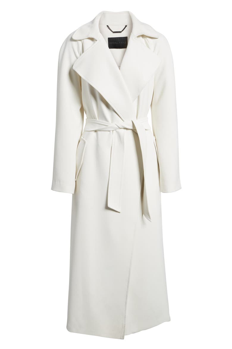 Drape Trench Coat, Alternate, color, WHITE