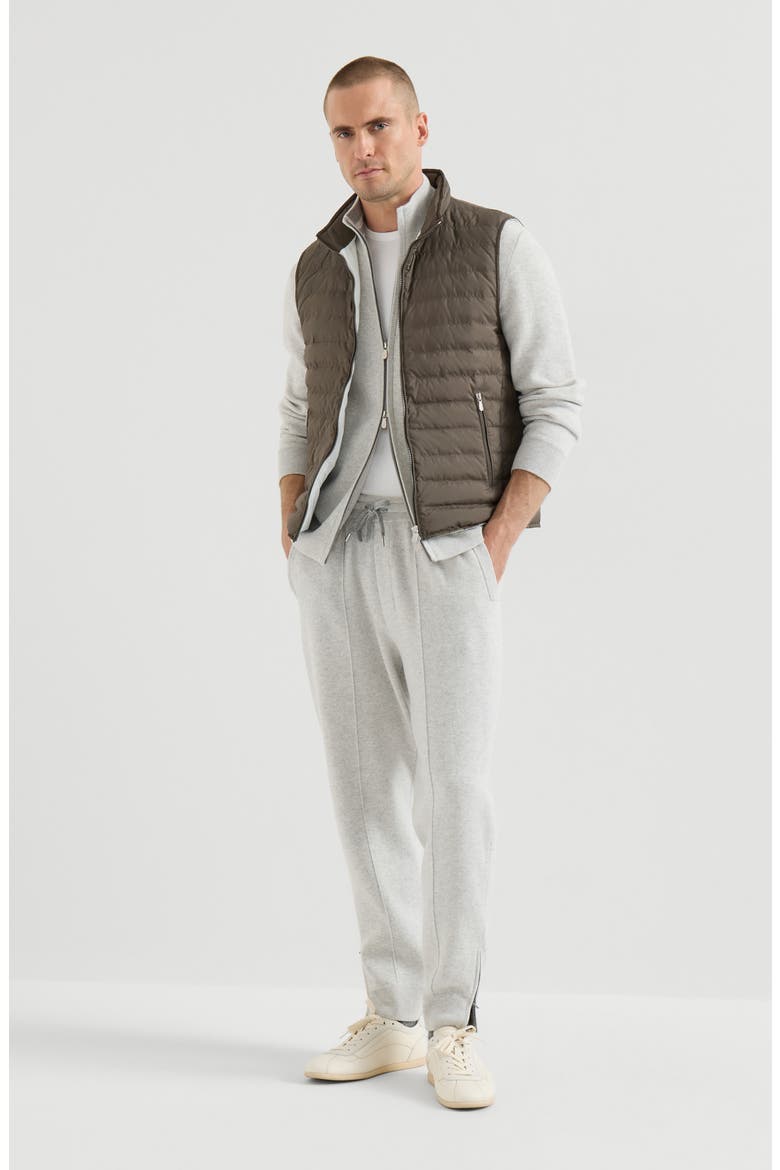 Lightweight techno fabric down vest, Alternate, color, Brown